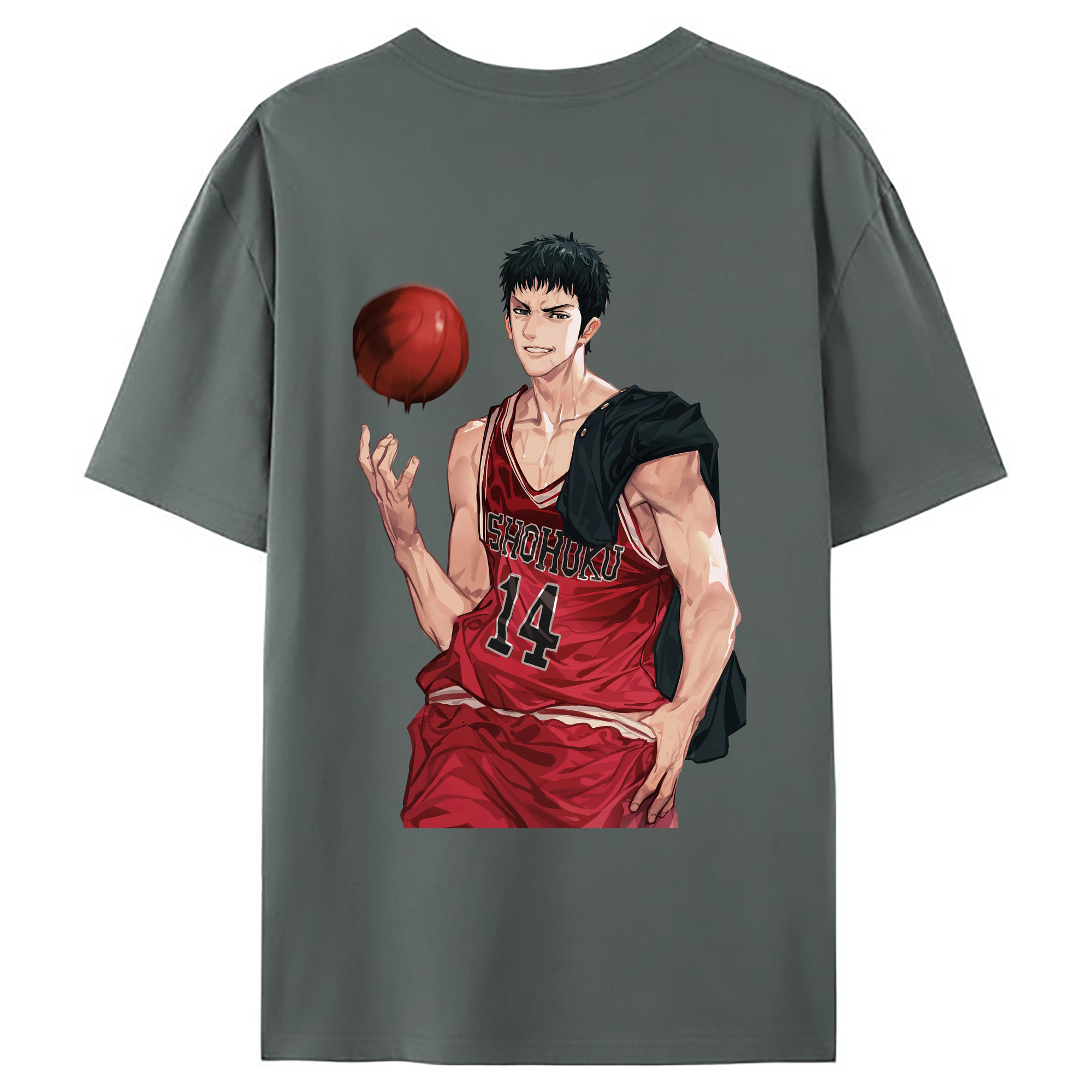 （画像用） SLAM DUNK／スラムダンク 綿100％ メンズ半袖Tシャツ（バックプリント） 通気性